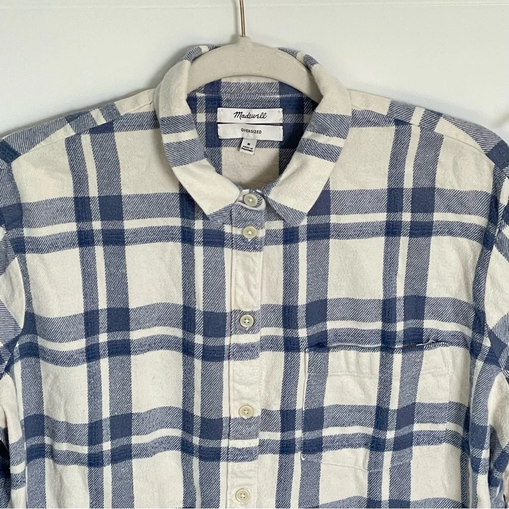 Madewell flannel classic ex-boyfriend plaid button down shirt 54170 - Picture 3 of 14
